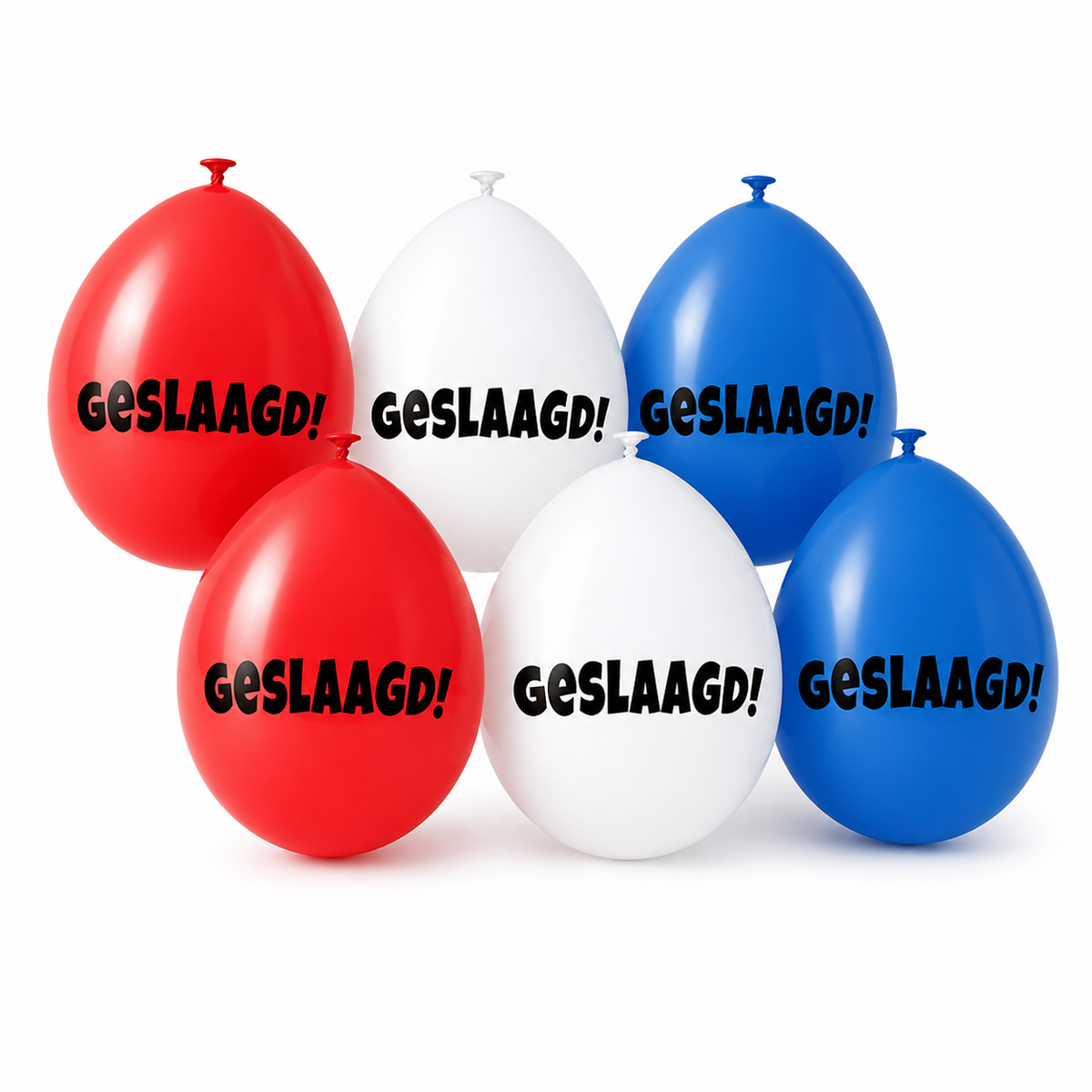 Ballonnen Geslaagd Rood Wit Blauw 30 cm 6 Stuks