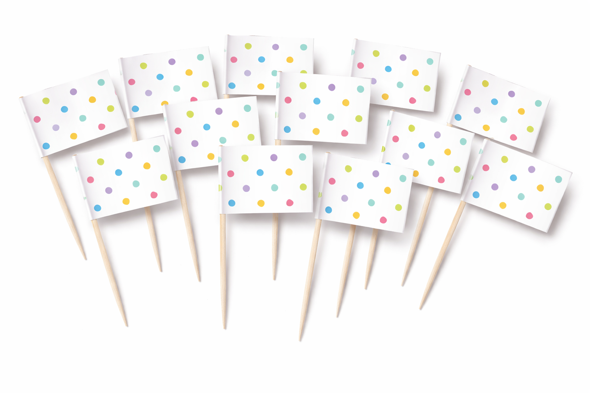 Cocktailprikkers met Stippen 50 Stuks, Feestelijke Hapjesprikkers