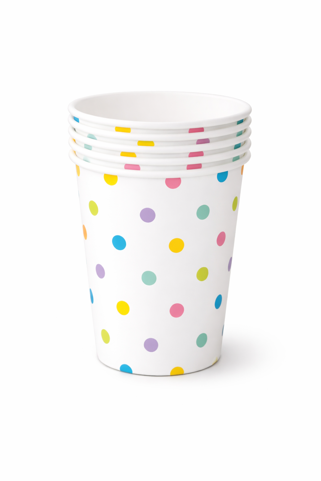 Bekers met Stippen 6 Stuks, Papieren Feestbekers