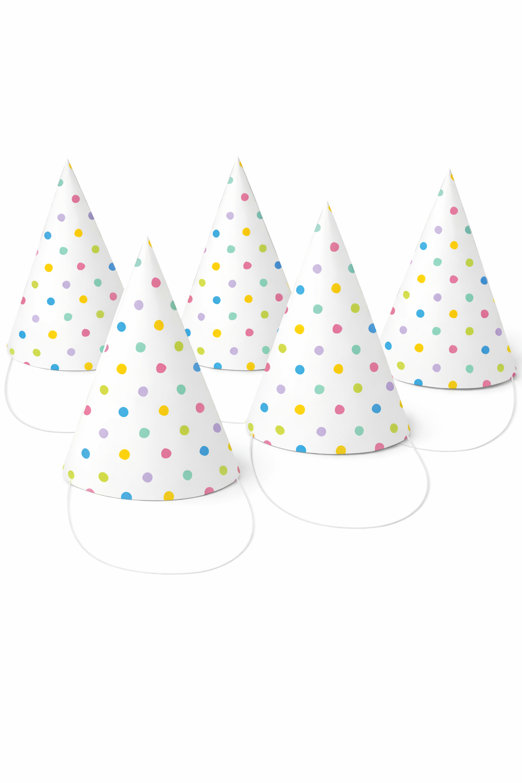 Feesthoedjes met Stippen 6 Stuks, Verjaardagshoedjes