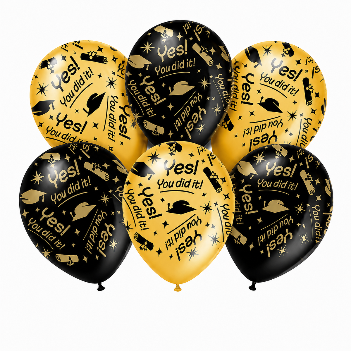 Ballonnen Geslaagd Yes You Did It 30cm 6 Stuks