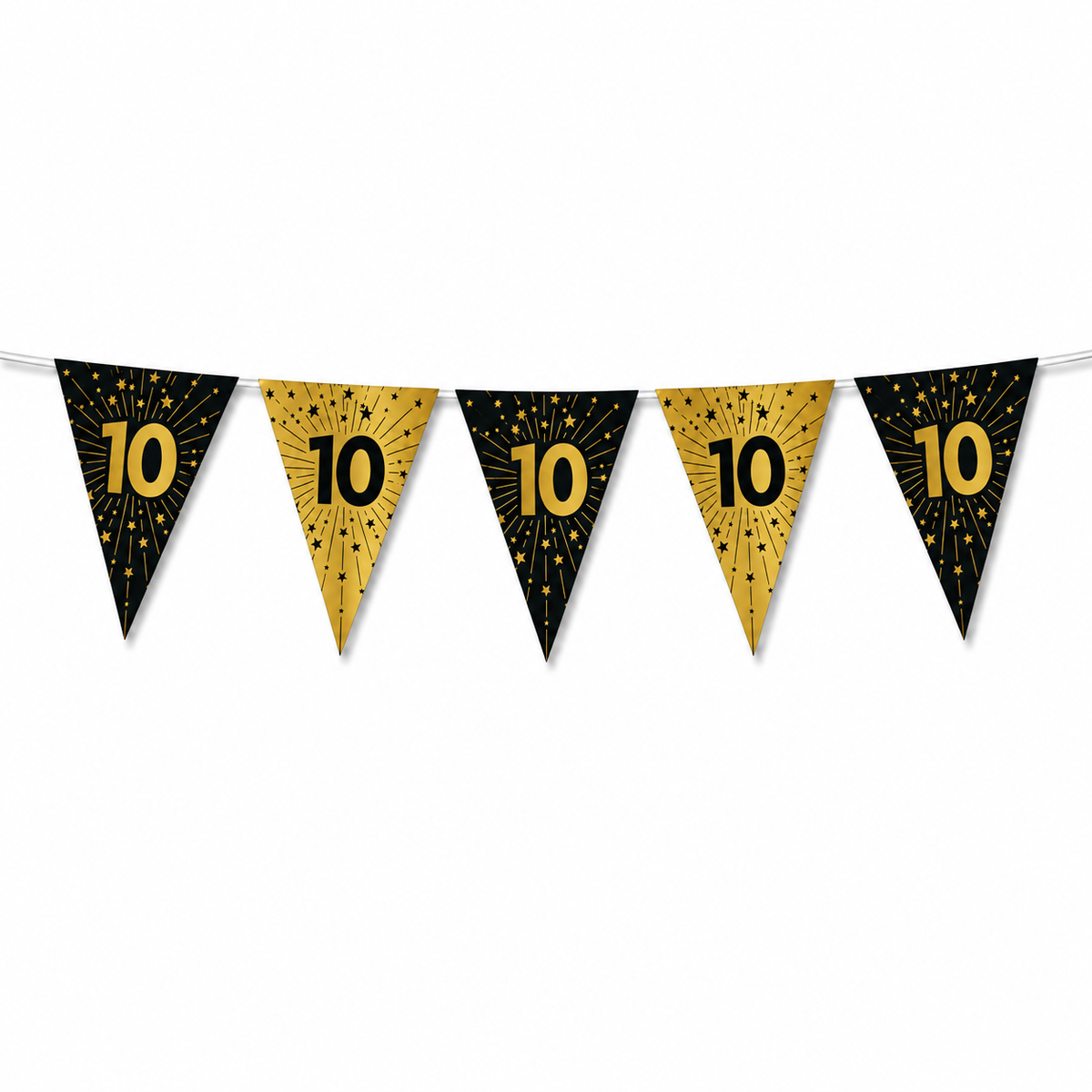 10 Jaar Zwart Goud Vlaggenlijn 10m