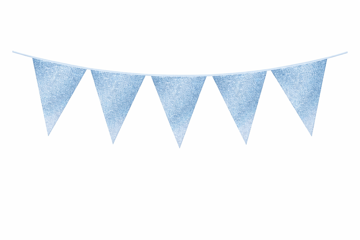 Vlaggenlijn Glitter Babyblauw 6 m