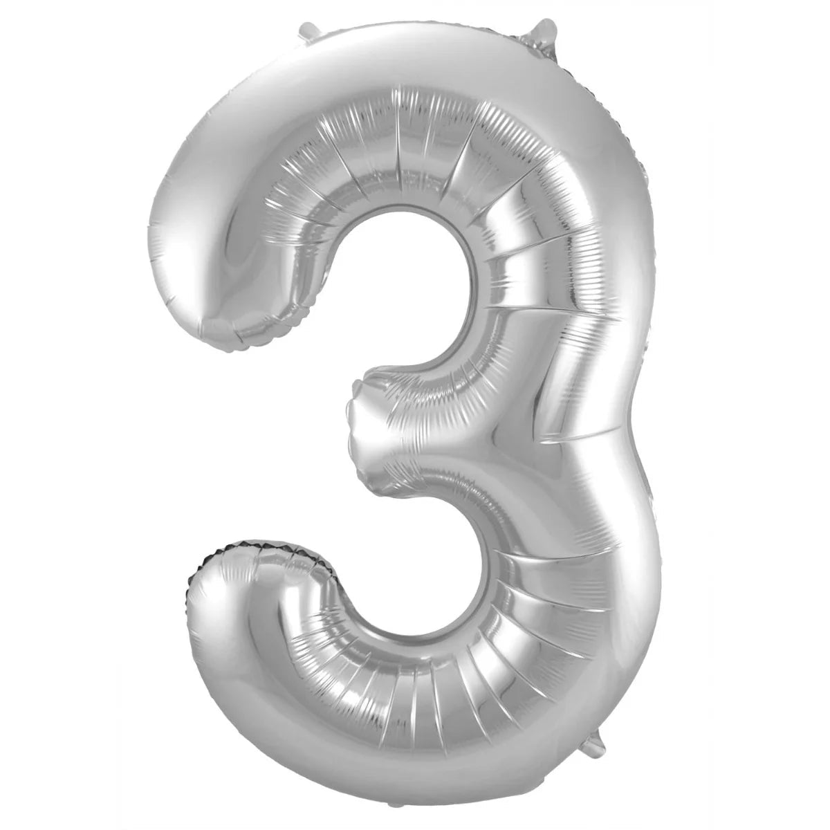 Folieballon 3 Jaar Zilver 40 cm