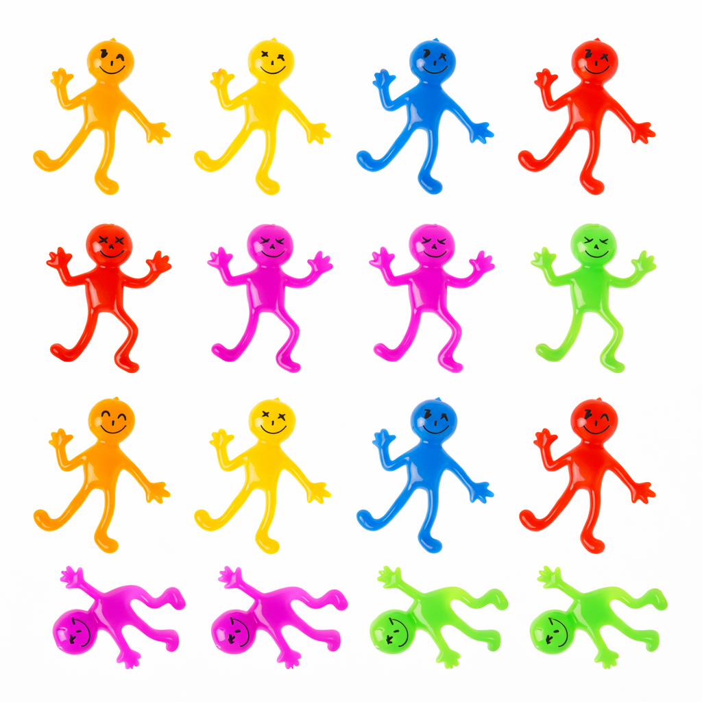 Uitrekbaar Smiley Poppetje 12 Stuks