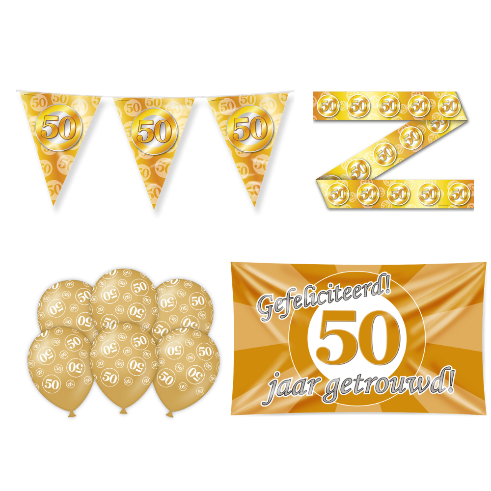 50 Jaar Getrouwd Versiering Pakket 11-delig