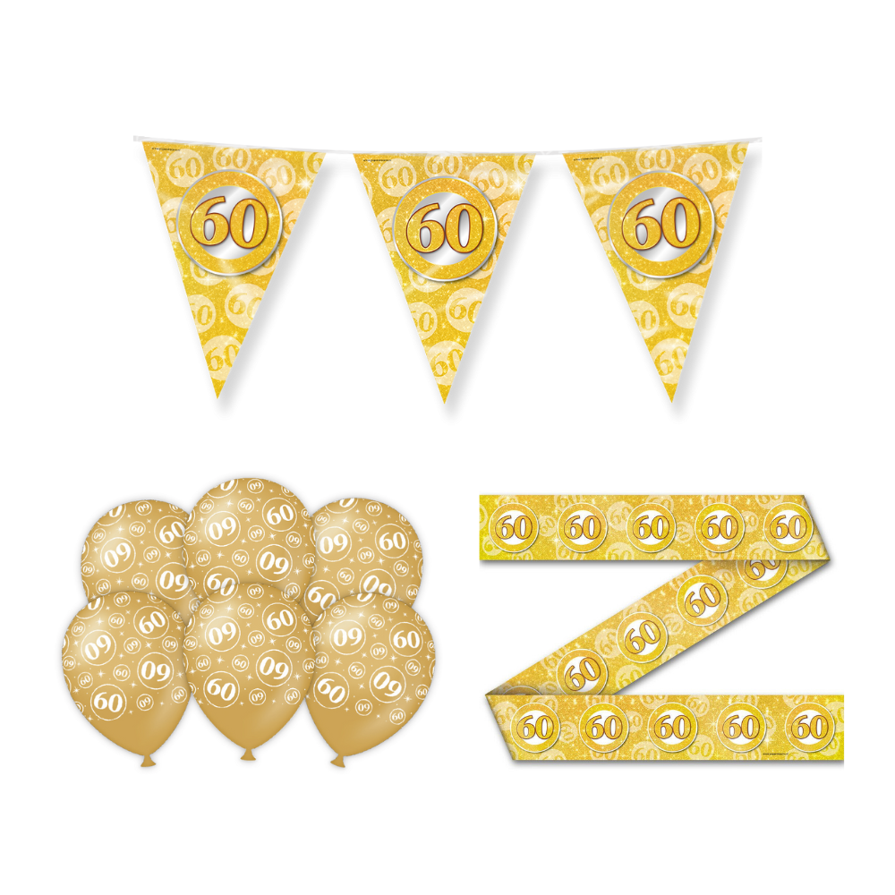 60 Jaar Getrouwd Versiering Pakket 10-delig