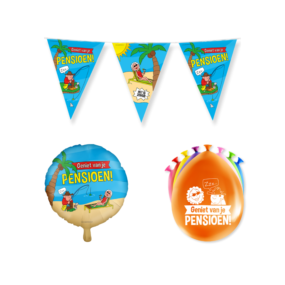 Pensioen Cartoon Versiering Pakket 10-delig