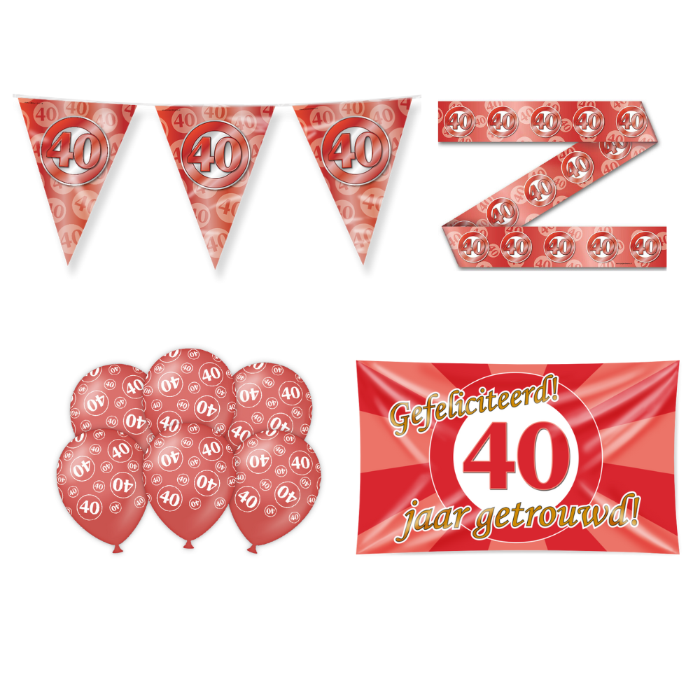 40 Jaar Getrouwd Versiering Pakket 10-delig