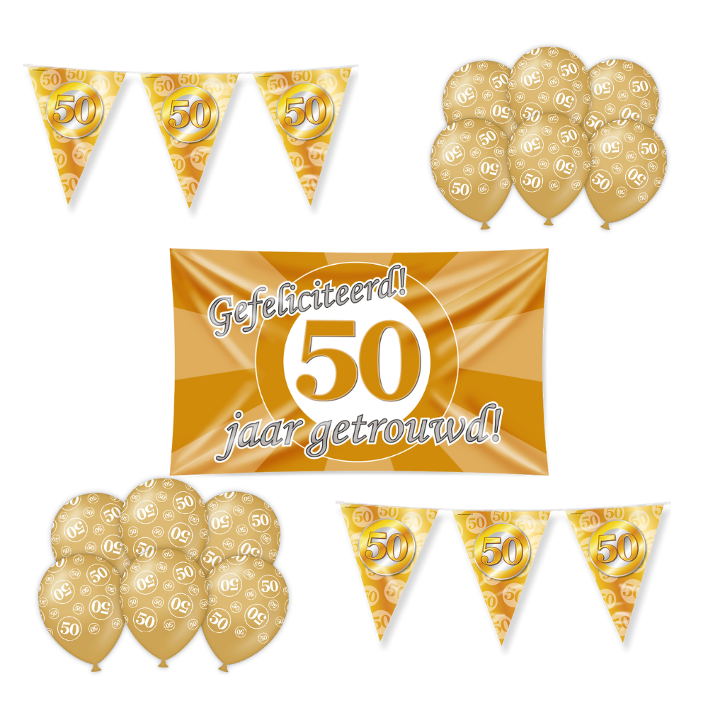 50 Jaar Getrouwd Versiering Pakket 19-delig