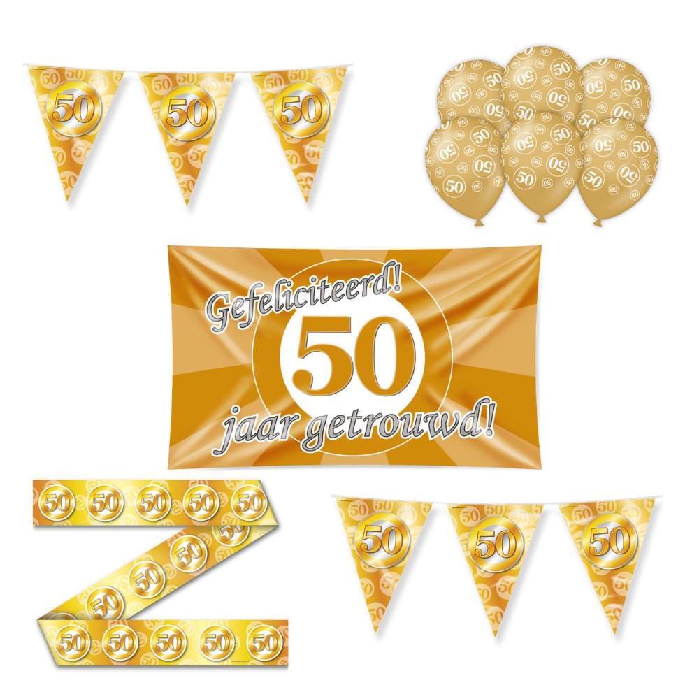 50 Jaar Getrouwd Versiering Pakket 12-delig
