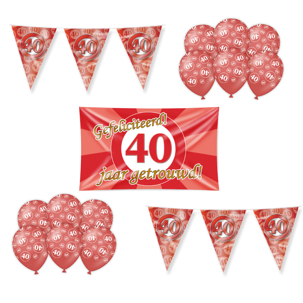 40 Jaar Getrouwd Versiering Pakket 19-delig