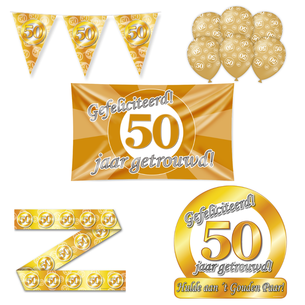 50 Jaar Getrouwd Versiering Pakket 12-delig