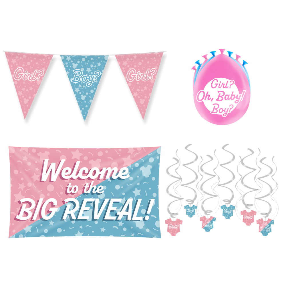 Gender Reveal Versiering Pakket 22-delig