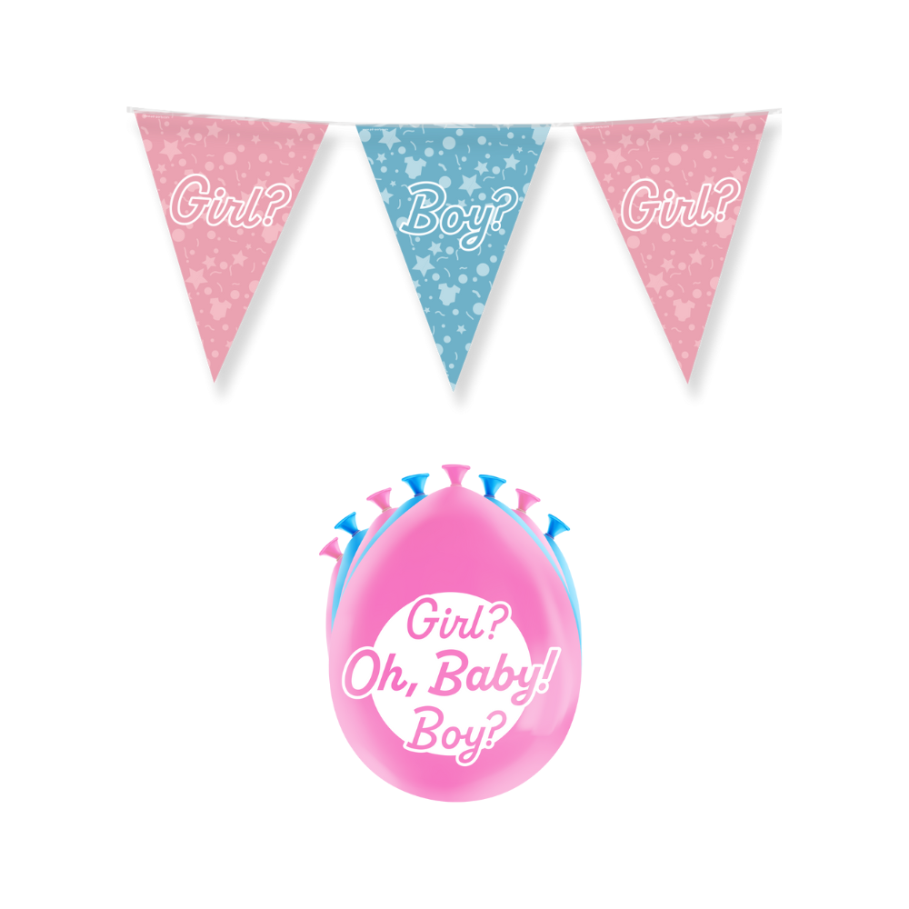 Gender Reveal Versiering Pakket  9-delig