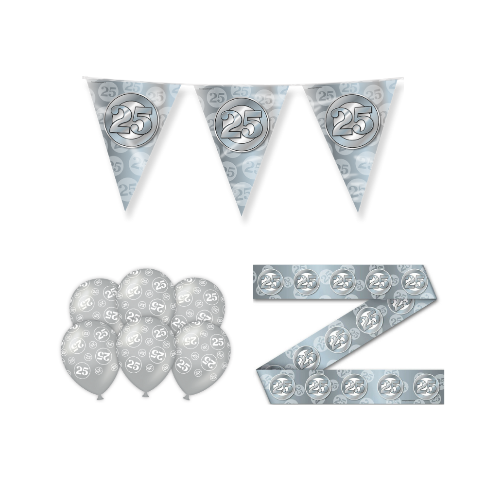 25 Jaar Getrouwd Versiering Pakket 10-delig