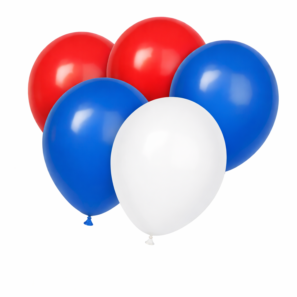 Ballonnen Rood Wit Blauw 30cm 50 Stuks