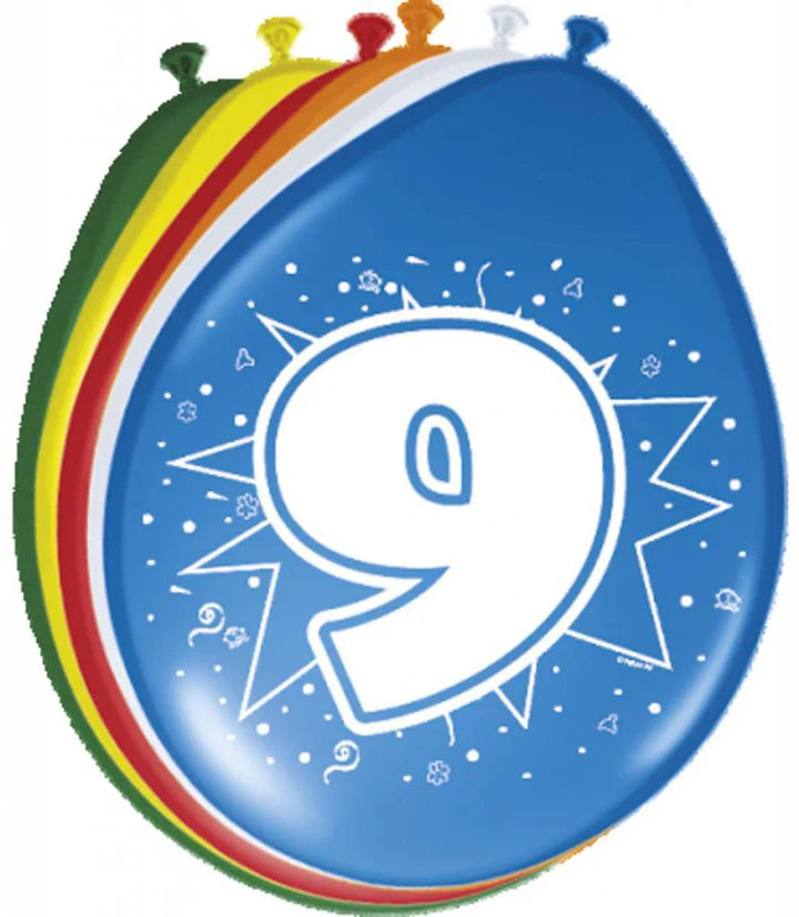 9 Jaar Ballonnen 8st