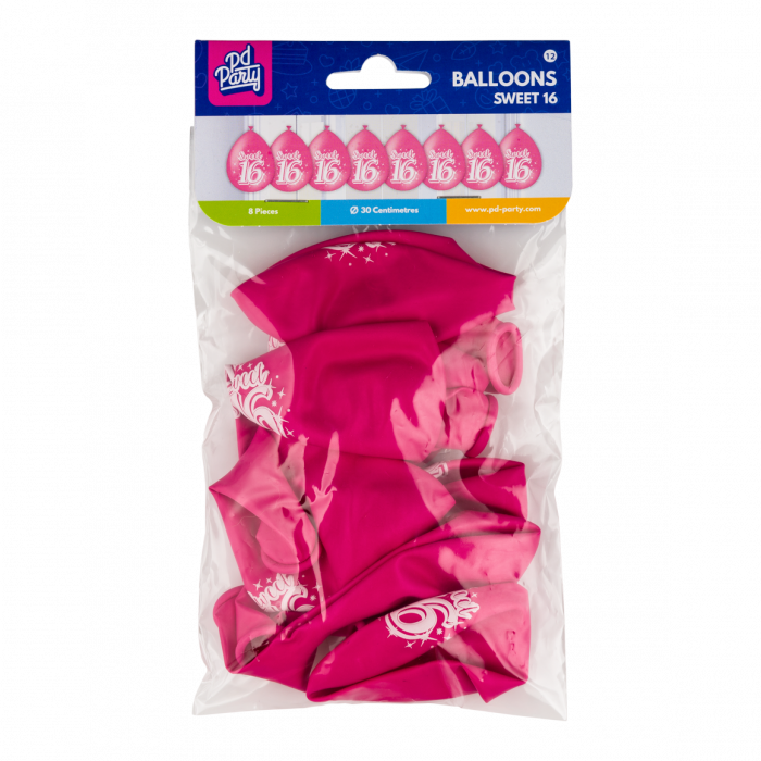 Ballonnen Sweet 16 30cm 8st
