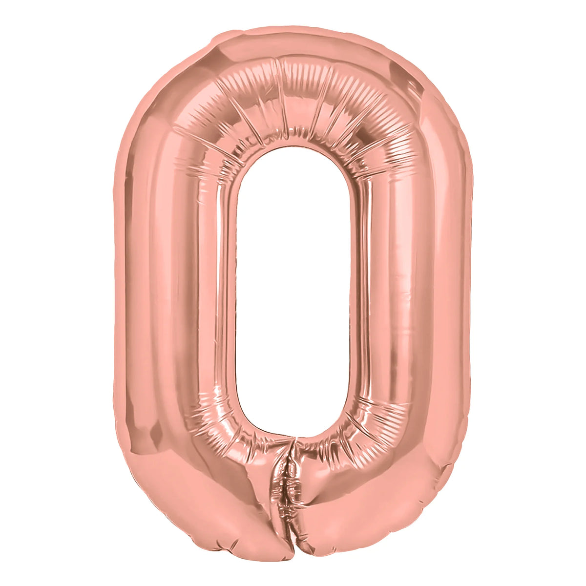 Folieballon Cijfer 0 Roségoud 40 cm – Geschikt voor Lucht en Helium
