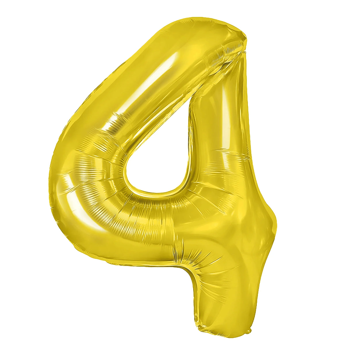 Folieballon Cijfer 4 Goud 40 cm – Geschikt voor Lucht en Helium