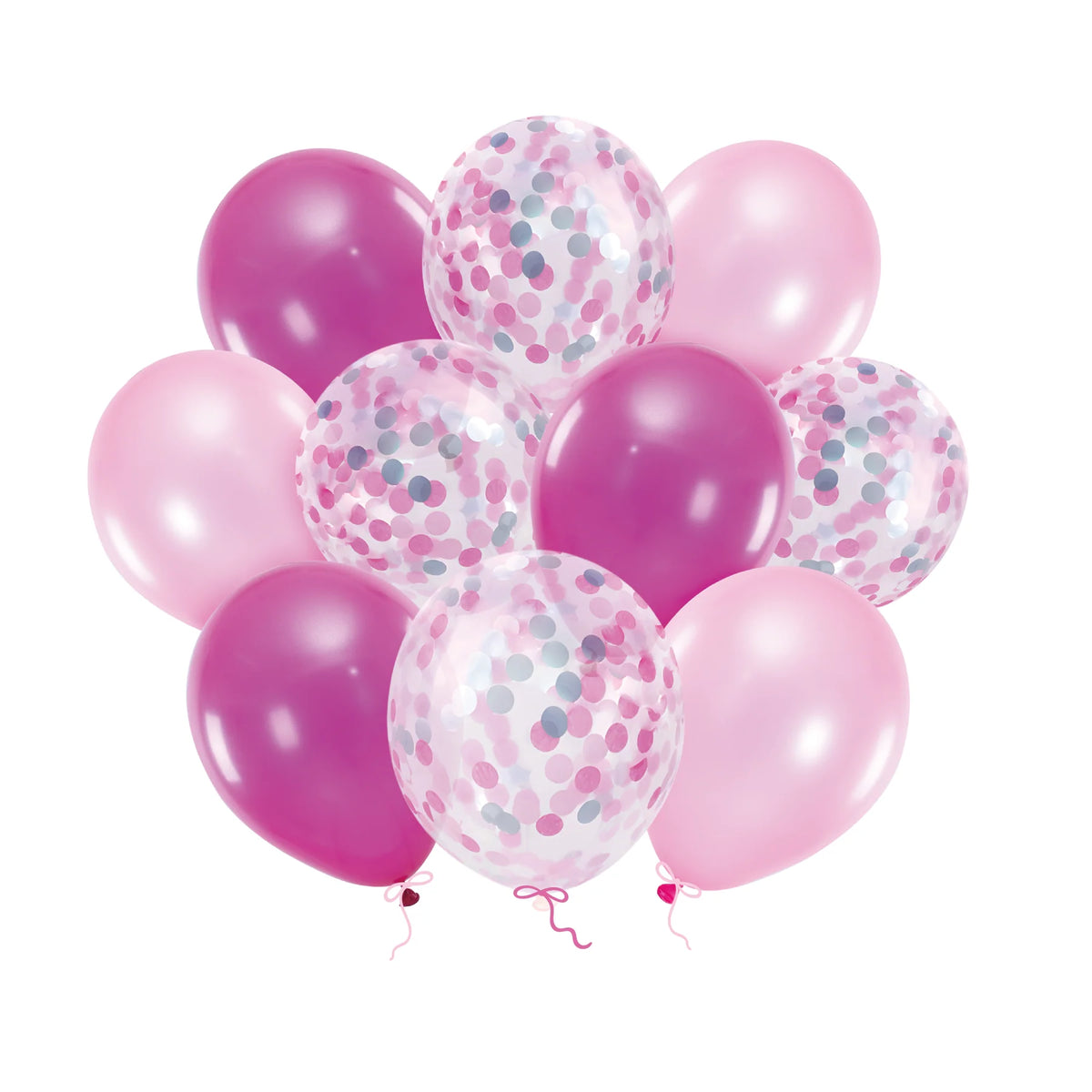 Ballonnen Set Roze mix met confetti 10 Stuks
