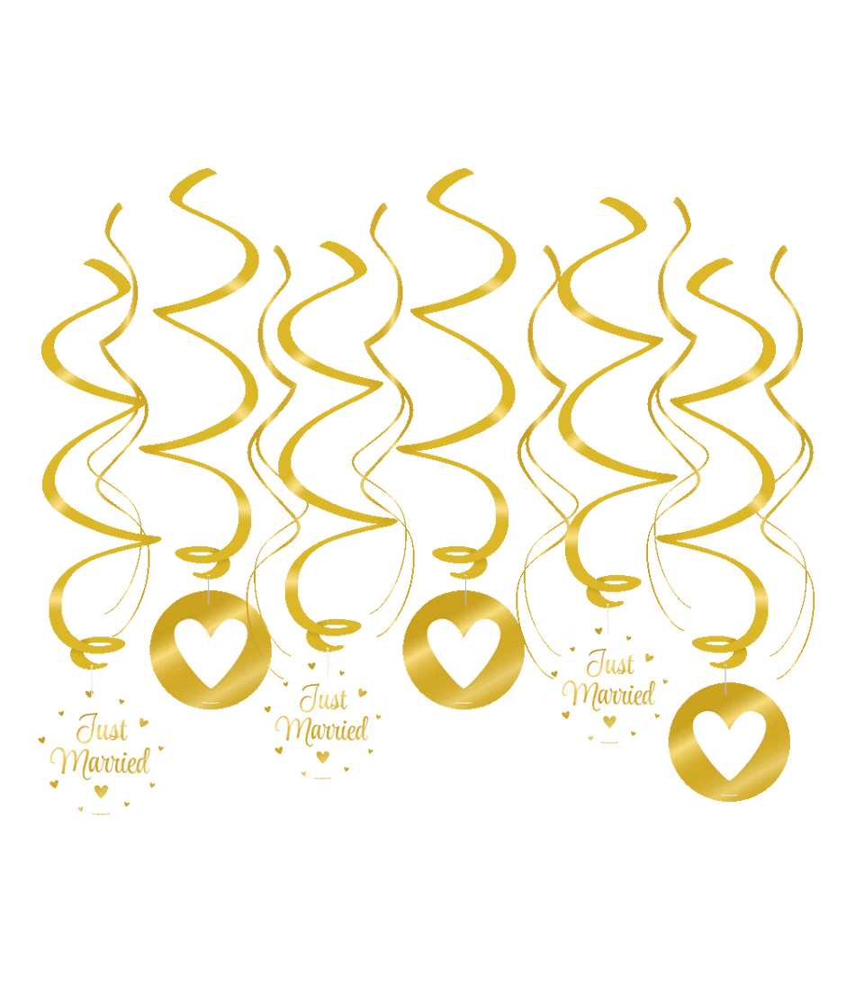 Bruiloft Hangdecoratie Goud 70cm 12st