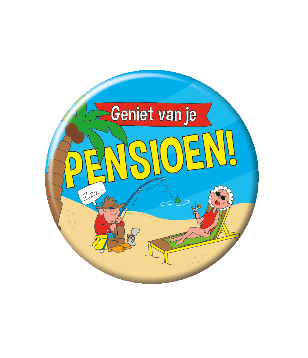 Button Pensioen Cartoon 5,5cm