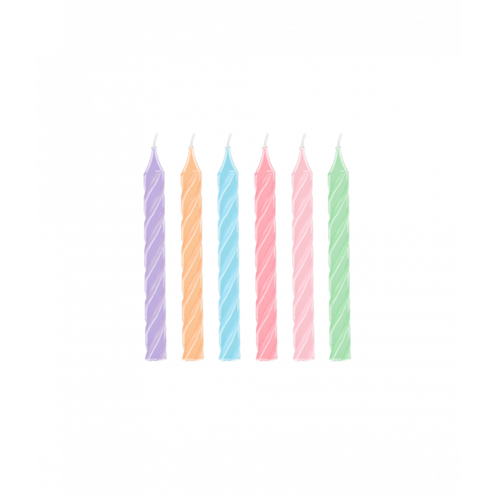 Taartkaarsjes Pastel 24 stuks