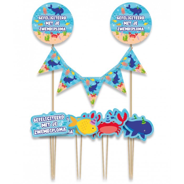 Cake Decorations Zwemdiploma 9-delig