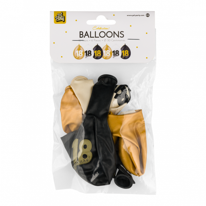18 Jaar Ballonnen 30cm 6st