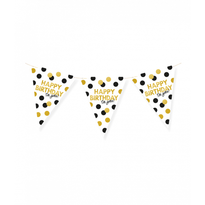 Vlaggenlijn Happy Birthday Papier 6m