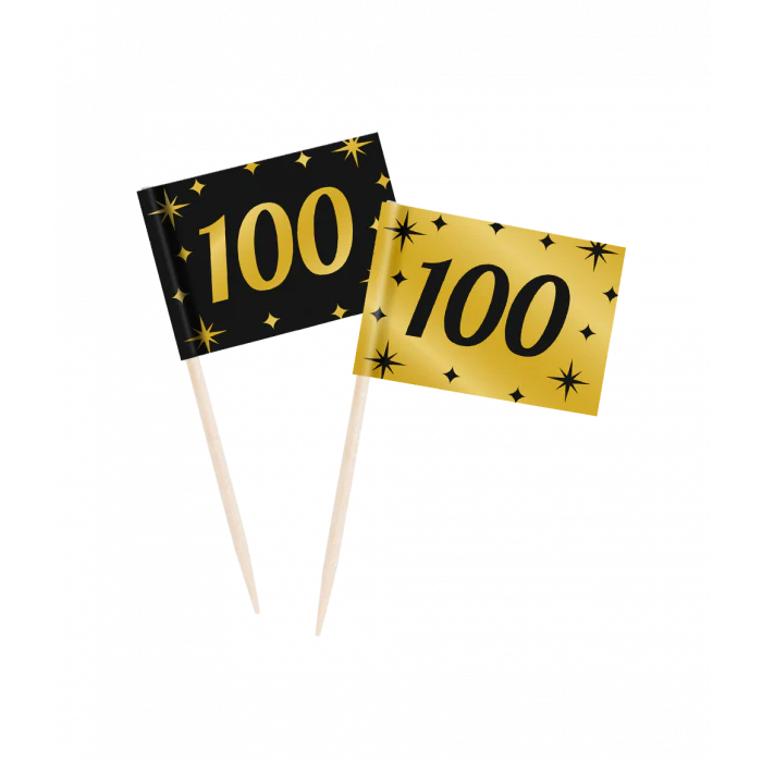 Cocktailprikker Classy Party 100 Jaar 50 stuks
