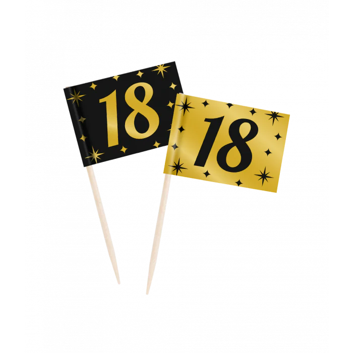 Cocktailprikker Classy Party 18 Jaar 50 stuks