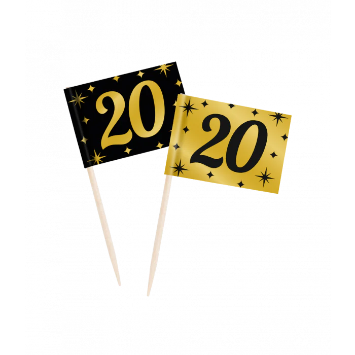 Cocktailprikker Classy Party 20 Jaar 50 stuks