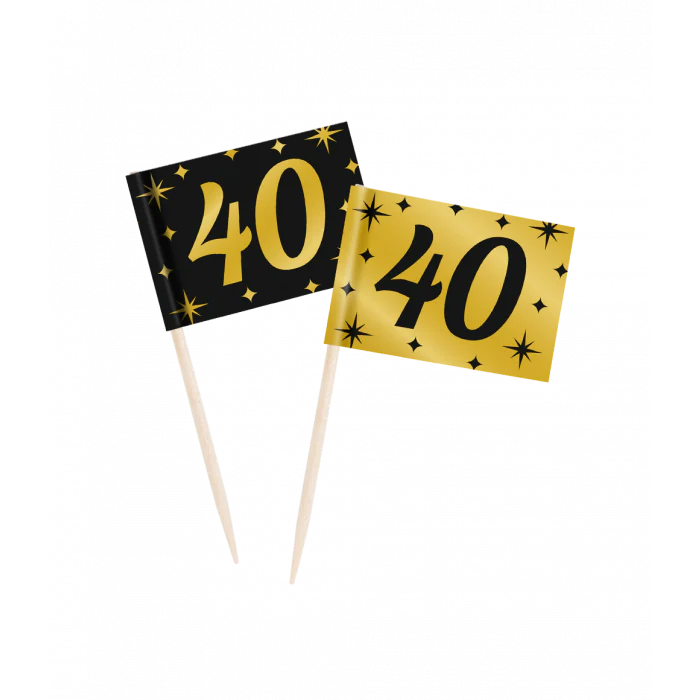 Cocktailprikker Classy Party 40 Jaar 50 stuks