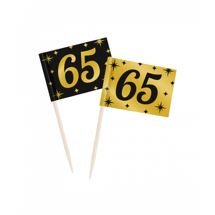 Cocktailprikker Classy Party 65 Jaar 50 stuks