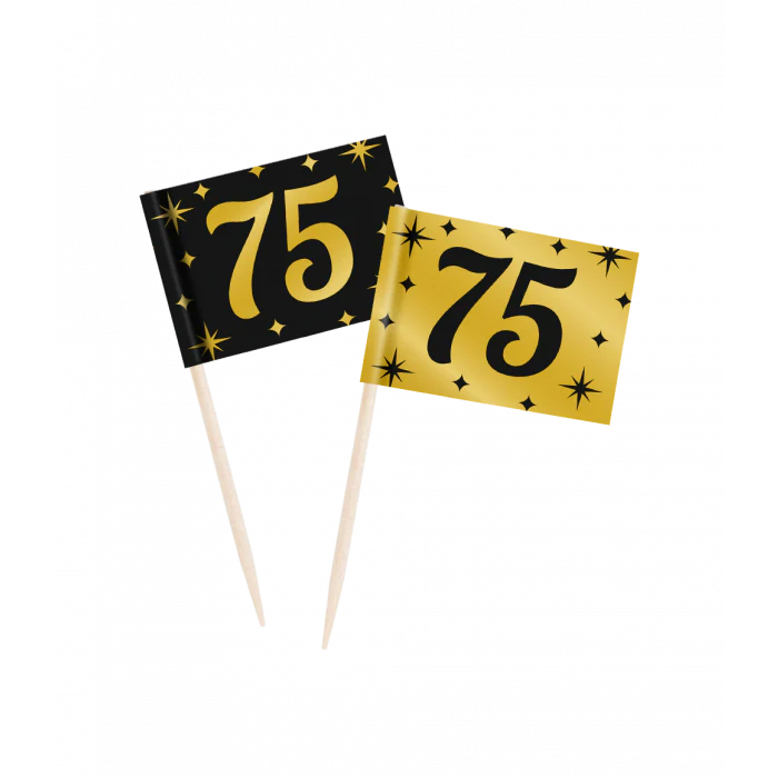 Cocktailprikker Classy Party 75 Jaar 50 stuks