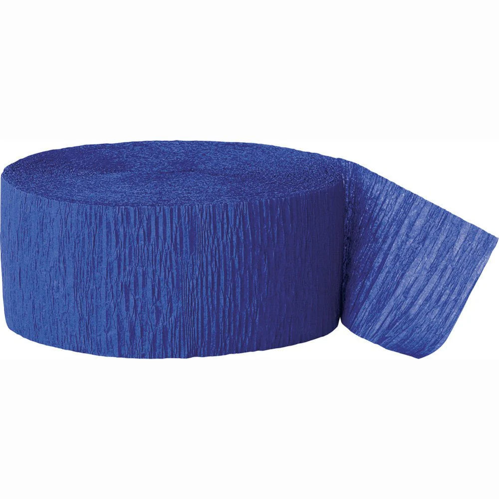Marine Blauwe Crepe Papier Slinger 6m