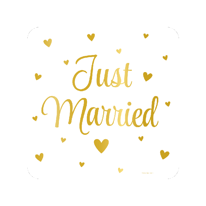 Huldeschild Just Married 90cm