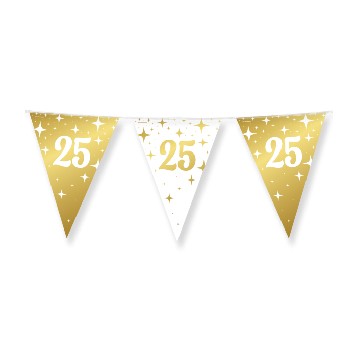 Vlaggenlijn 25 jaar wit goud 10m