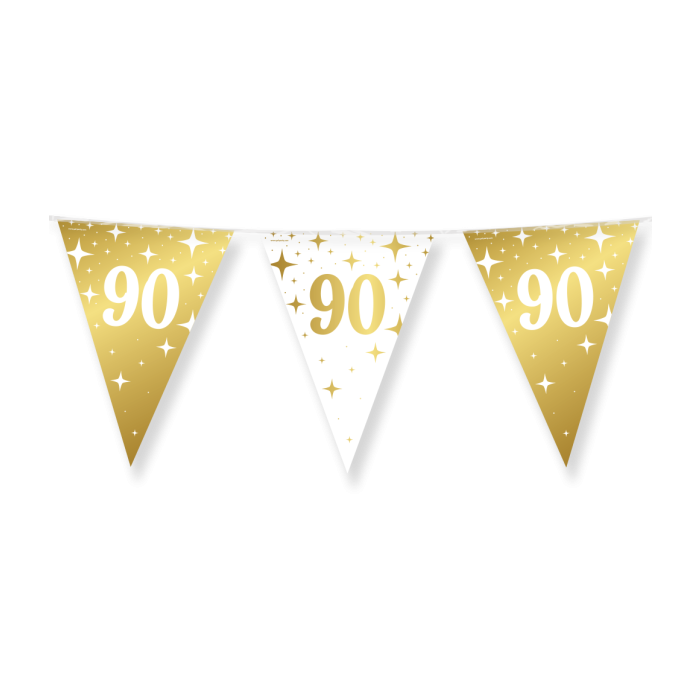 Vlaggenlijn 90 jaar wit goud 10m