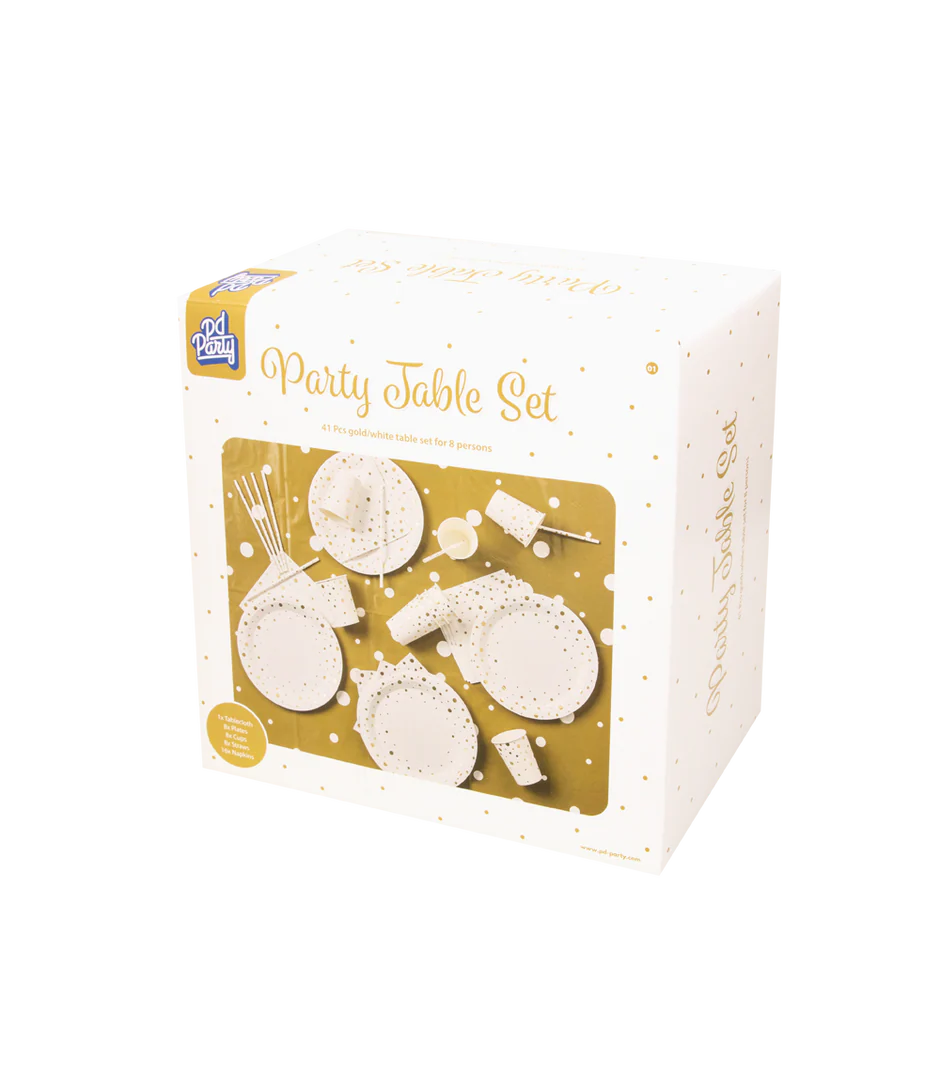 Party Tafelset Goud Wit 41 delig