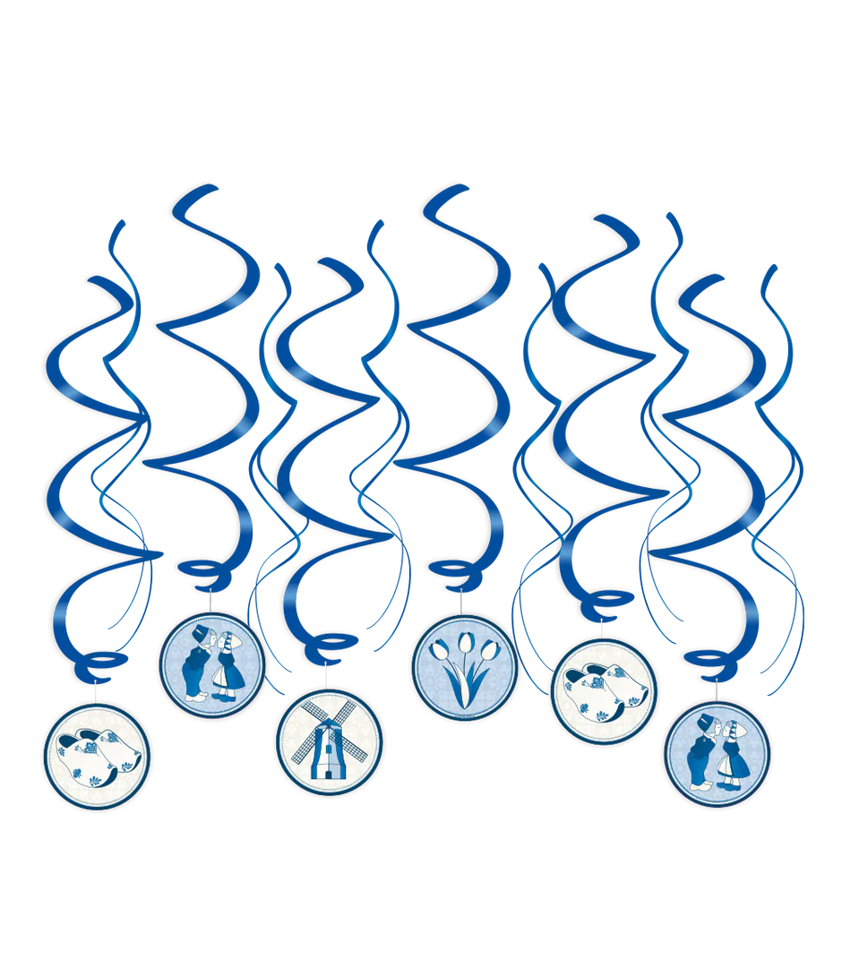Delftsblauw Hangdecoratie 70cm 12st