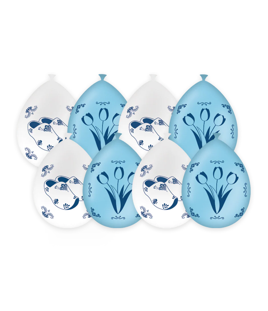 Delftsblauw Ballonnen 30cm 8st