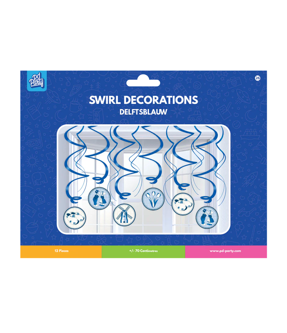 Delftsblauw Hangdecoratie 70cm 12st