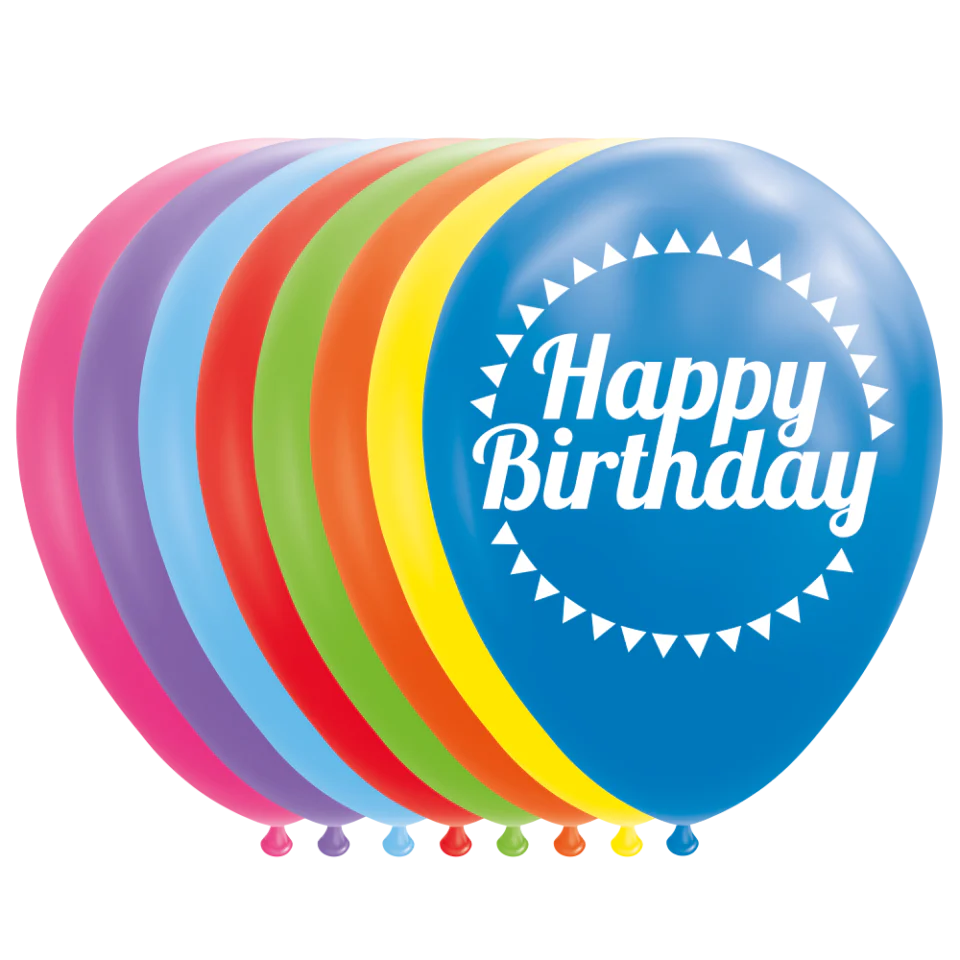 Happy birthday ballonnen 30cm 8st