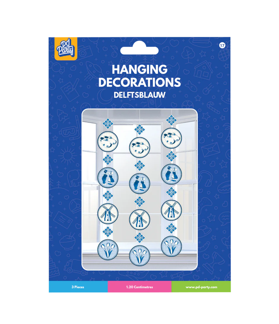 Delftsblauw Hangdecoratie 1,2m 3st