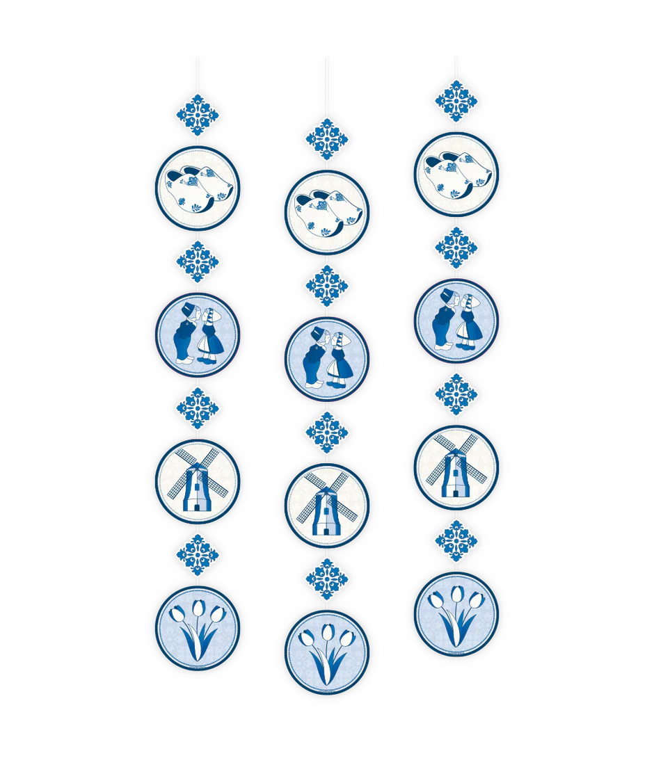 Delftsblauw Hangdecoratie 1,2m 3st