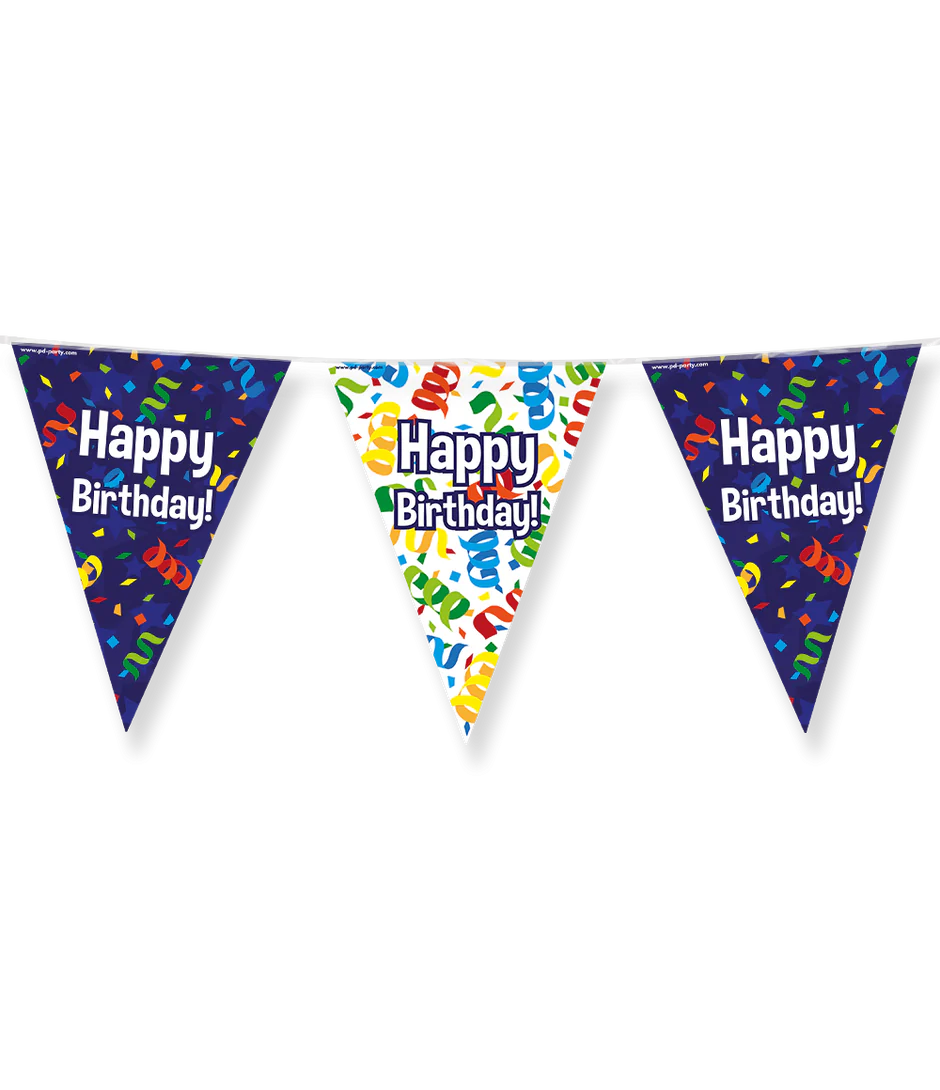 Vlaggenlijn Happy Birthday 10m